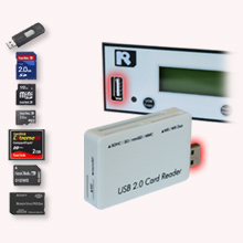 USB leespoort met cardreader - 5U rackmount cd dvd kopieer systeem productie vanaf usb sticks memorycards zonder computer
